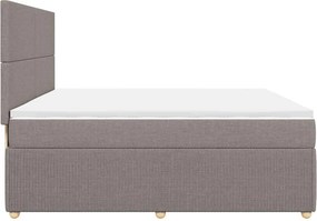 vidaXL Κρεβάτι Boxspring με Στρώμα Taupe 200x200 εκ. Υφασμάτινο