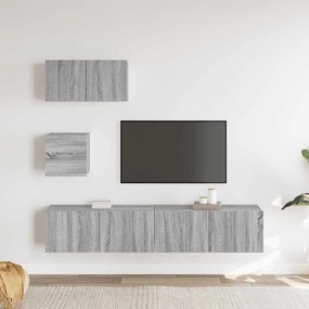 vidaXL Σετ Επίπλων Τηλεόρασης 4 Τεμ. Γκρι Sonoma Επεξεργασμένο Ξύλο