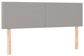 Κεφαλάρι Κρεβατιού LED Ανοιχτό Γκρι 144x5x78/88 εκ. Υφασμάτινο - Γκρι