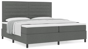 vidaXL Κρεβάτι Συντάγματος με Ματress Σκούρο Γκρι 200x200 εκ Ύφασμα