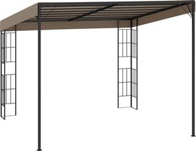 vidaXL Κιόσκι Επιτοίχιο Taupe 3 x 3 μ. Υφασμάτινο