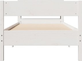 vidaXL Σκελετός Κρεβ. Χωρίς Στρώμα Λευκό 90x190 εκ Μασίφ Πεύκο