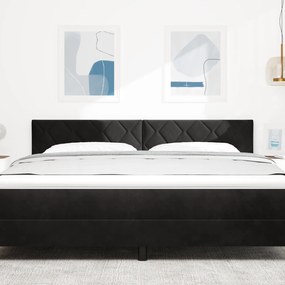 vidaXL LED Κεφαλάρι Σχέδιο Διαμαντενίων Μπλοκ Μαύρο 180 εκ. Βελούδο