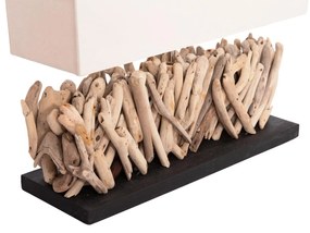 Επιτραπέζιο Φωτιστικό TWIGGY C4434 Ορθογώνιο Driftwood Φυσικό - Λευκό Καπέλο 56x16,5x43Υ εκ. 56x16.5x43 εκ.