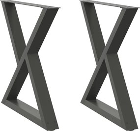 vidaXL Πόδια Τραπεζαρίας 2 τεμ. Ανθρακί 70x(72-73,3) εκ. Ατσάλι