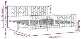 ΠΛΑΙΣΙΟ ΚΡΕΒΑΤΙΟΥ ΜΕ ΚΕΦΑΛΑΡΙ&amp;ΠΟΔΑΡΙΚΟ ΜΑΥΡΟ 180X200ΕΚ. ΜΕΤΑΛΛΟ 374459