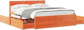 vidaXL Σκελετός Κρεβ. Χωρίς Στρώμα Καφέ Κεριού 150x200 εκ Μασίφ Πεύκο