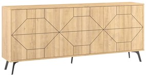 Μπουφές Dune pakoworld σε φυσική απόχρωση 181x35x77.4εκ