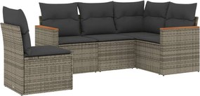 vidaXL Patio Sofa Set 5-θέσια Grey