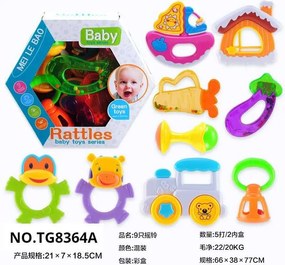 Σετ βρεφικές κουδουνίστρες &amp; μασητικά - TG8364A - 9pcs - 917390