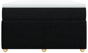 vidaXL Κρεβάτι Boxspring με Στρώμα Μαύρο 120x190 εκ. Υφασμάτινο