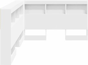 vidaXL Κεφαλάρι Αποθήκης με ράφι Λευκό 120 cm Επεξεργασμένο ξύλο