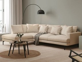 Γωνιακός Καναπές Seattle T103, Beige, 294x200x91cm, 133 kg, Πόδια: Μέταλλο | Epipla1.gr