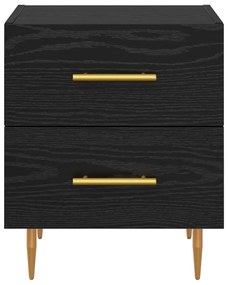 vidaXL Κομοδίνο Μαύρη Οξυά 40 x 35 x 47,5 εκ Επεξεργασμένο ξύλο