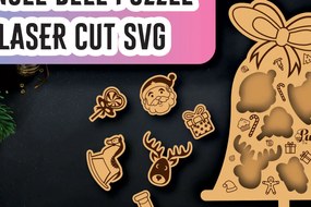 Σετ των 2 Intra απο ξύλο plywood 3mm-4mm πάχος Χριστουγεννιάτικο Jingle Bell Puzzle Δίασταση 15x15 cm INTRAFABR-104733847