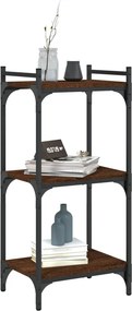 vidaXL Βιβλιοθήκη 3 Επιπέδων Καφέ Δρυς 40 x 30 x 86 εκ. Επεξεργ. Ξύλο