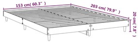 Πλαίσιο Κρεβατιού Χωρ. Στρώμα Sonoma Δρυς 150x200εκ. Επ. Ξύλο - Καφέ