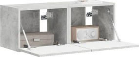 vidaXL Ντουλάπι Τηλεόρασης Τοίχου 2 pcs Σκυρόδεμα Επεξεργασμένο Ξύλο