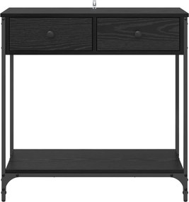 vidaXL Τραπέζι κονσόλας με συρτάρι Μαύρη Οξυά 75 x 34,5 x 75 εκ