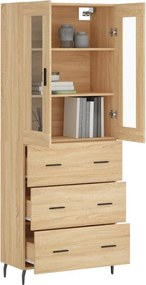 vidaXL Ντουλάπι Sonoma δρυς 69,5 x 34 x 180 εκ. από Επεξεργασμένο Ξύλο