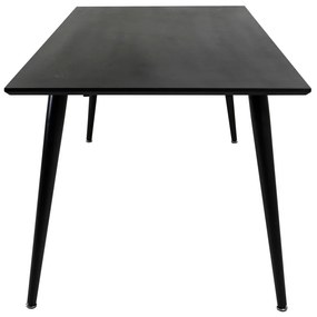 Τραπέζι Dallas 123, Μαύρο, 75x90x180cm, Ινοσανίδες μέσης πυκνότητας, Μέταλλο | Epipla1.gr
