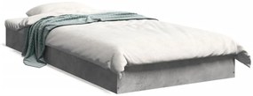 vidaXL Πλαίσιο Κρεβατιού Γκρι Σκυροδέματος 75 x 190 εκ. Επεξεργ. Ξύλο