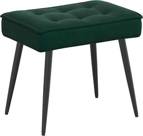 vidaXL Πολυθρόνα Relax Σκούρο Πράσινο Βελούδινη με Σκαμπό