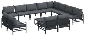 vidaXL Σετ Καναπέ Κήπου 13 pcs Ανθρακί Ατσάλι