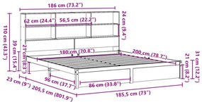 ΚΡΕΒΑΤΙ ΒΙΒΛΙΟΘΗΚΗ ΧΩΡΙΣ ΣΤΡΩΜΑ 180X200 ΕΚ ΜΑΣΙΦ ΞΥΛΟ ΠΕΥΚΟΥ 3322399