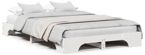 vidaXL Κρεβάτι Λευκό Ξύλο 140 x 190 cm Κρεβάτι Ορθογώνιο Μοντέρνο
