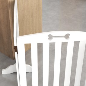 PawHut Ανεξάρτητο πτυσσόμενο φράγμα σκύλου με στηρίγματα, για πόρτες, διαδρόμους, σκάλες, 207,5x 30 x 61 cm, Λευκό