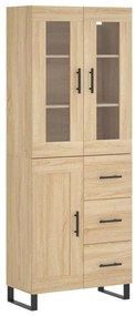 vidaXL Ντουλάπι Sonoma δρυς 69,5 x 34 x 180 εκ. από Επεξεργασμένο Ξύλο