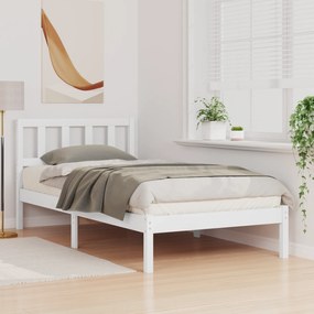 vidaXL Σκελετός Κρεβατιού Λευκό 90 x 200 cm Μασίφ ξύλο πεύκου