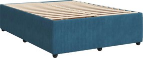 vidaXL Κρεβάτι Boxspring με Στρώμα Μπλε 140x200 εκ. Βελούδινο