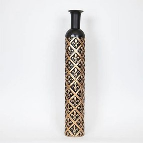 Βάζο Μεταλλικό 752-22051 13x13x81.3cm Black-Gold Estheti Home Metal