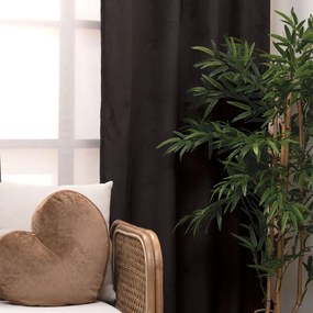 Κουρτίνα Βελουτέ (140x260) Με Τρουκς Palamaiki Cyril Μαύρο