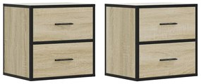 vidaXL Επίτοιχα κομοδίνα 2 τεμάχια Sonoma Oak 40x31x39,5 cm