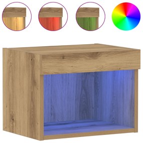 vidaXL Ντουλάπες με LED Φώτα 2 τεμ Καφέ Δρυς 40x30x30 εκ