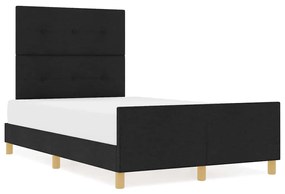 vidaXL Σκελετός Κρεβατιού με κεφαλάρι Μαύρο 120 x 200 cm ύφασμα