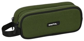 Διπλή Κασετίνα Safta Dark forest Μαύρο Πράσινο 21 x 8 x 6 cm