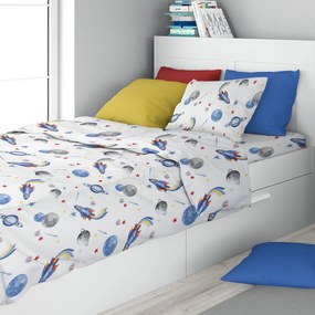 Πάπλωμα Μονό (160x240) Dimcol Space Mission 184 White - Blue