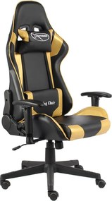 vidaXL Καρέκλα Gaming Περιστρεφόμενη Χρυσή PVC