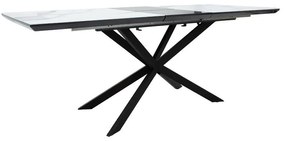 Dining table extendable Palan MDF marble grey-black160-200x80x77cm 160x80x75 εκ.