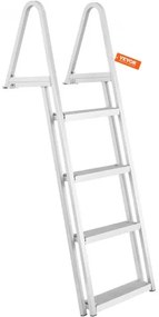 VEVOR Aluminum Dock Ladder Boat Dock Ladder Removable 4 Steps with 350lbs Load