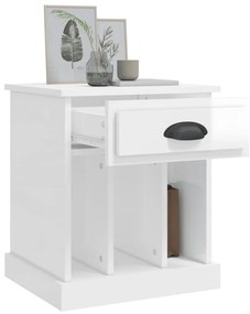 vidaXL Κομοδίνο Γυαλιστερό Λευκό 43 x 36 x 50 εκ.