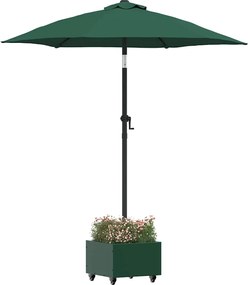 vidaXL Βάση ομπρέλας Πράσινο 45 x 45 x 45 cm Ατσάλι