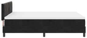 vidaXL Κρεβάτι με ελατήρια με στρώμα Μαύρο 140 x 190 cm Βελούδο