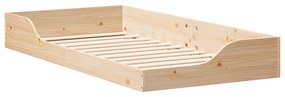 vidaXL Κρεβάτι δαπέδου Καφέ 90 x 190 cm Μασίφ ξύλο πεύκου