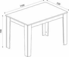 Τραπέζι Darlen Megapap χρώμα λευκό - sapphire oak 110x72x74εκ.