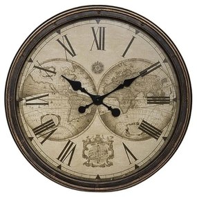 Ρολόι Τοίχου World 07.179402 Φ51,5cm Brown Πλαστικό